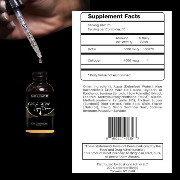 Version 1.0.0 Frasco y etiqueta Gro & Glow