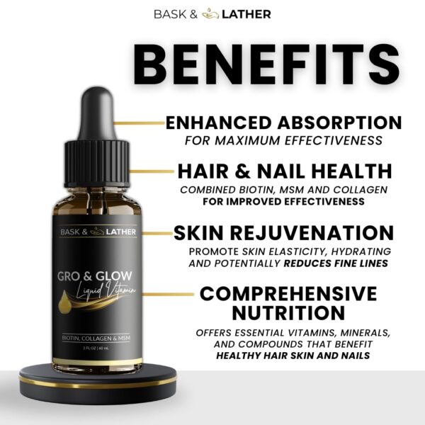 Version 1.0.0 Etiqueta frontal Bask & Lather Gro & Glow