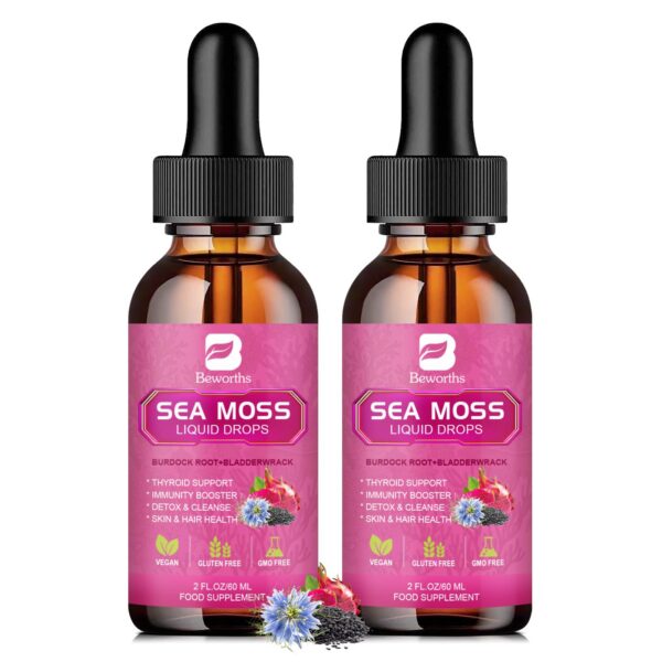 Frente de la botella B BEWORTHS Sea Moss Drops
