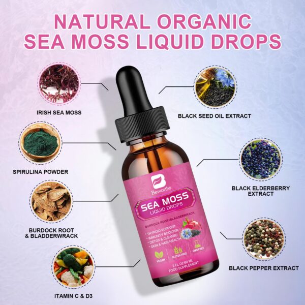 Etiqueta lateral de Sea Moss Drops
