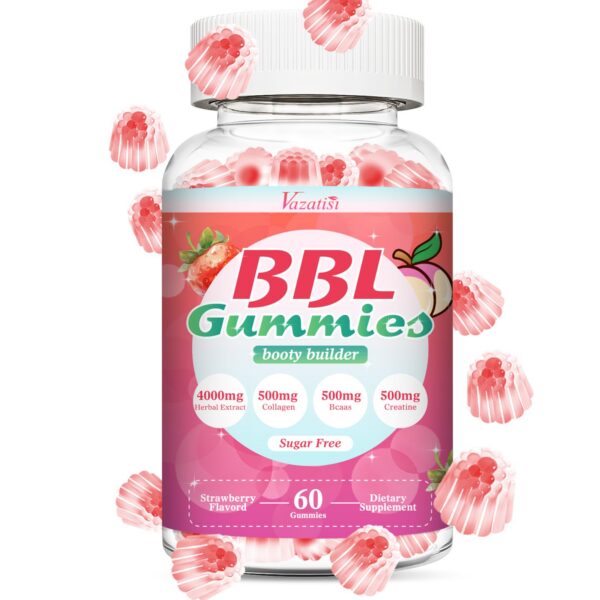 BBL Booty Gummies frasco frontal con etiqueta