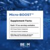 Etiqueta del frasco BEAM MINERALS Micro-Boost