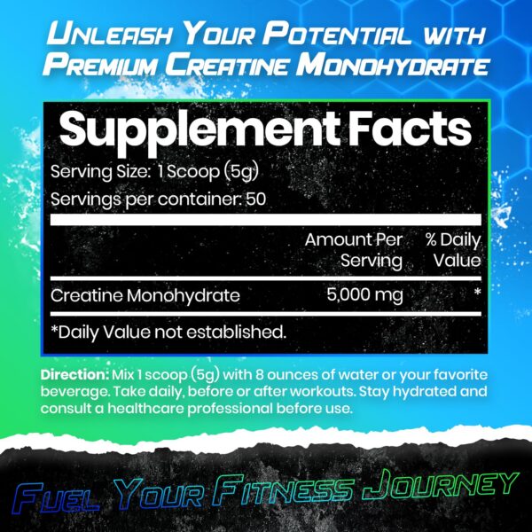 Bear Grips Creatina Monohidratada etiqueta lateral