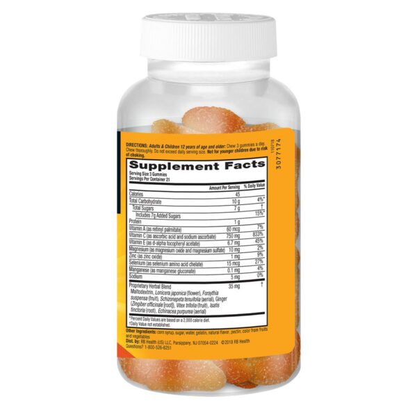 Bebé gomitas Airborne vitaminas C E A antioxidantes