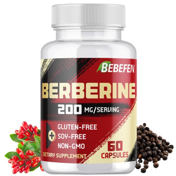 Version 1.0.0 Berberine Hcl suplemento frasco y etiqueta