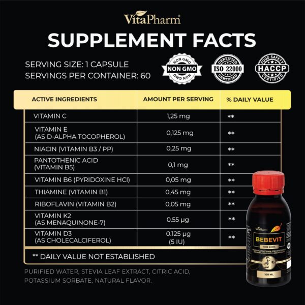 Etiqueta BEBEVIT 100ml frasco