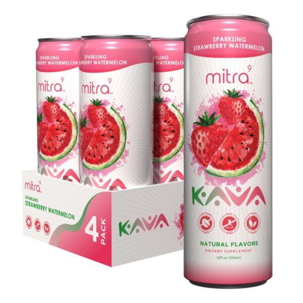 Bebida efervescente de kava sabor fresa sandía MITRA9