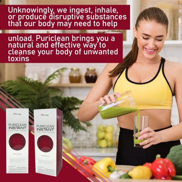 Bebida herbal detox instantánea Puriclean 32oz rojo