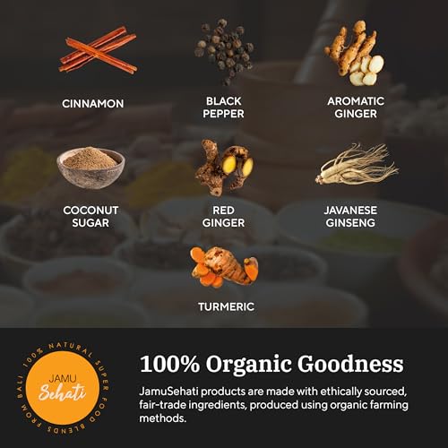 Preparación de bebida JAMUSEHATI Awake con cúrcuma y jengibre