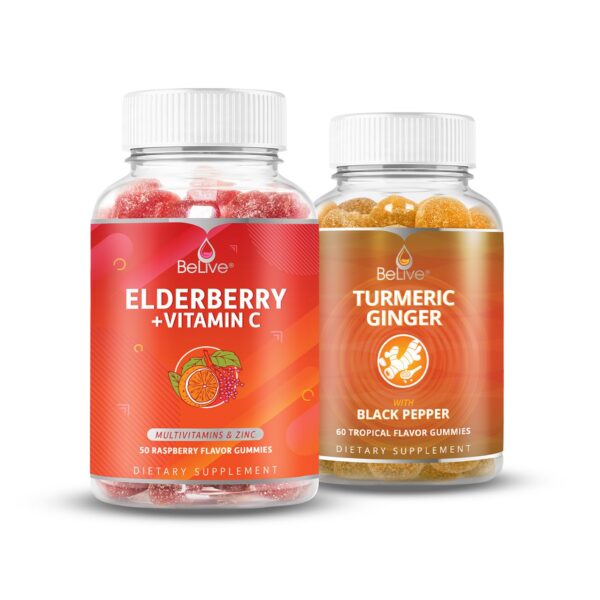 Paquete BeLive de gomitas de saúco vitamina c y cúrcuma