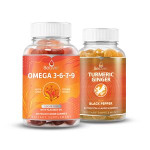 BeLive Omega 3 y Turmeric gomitas frente al envase