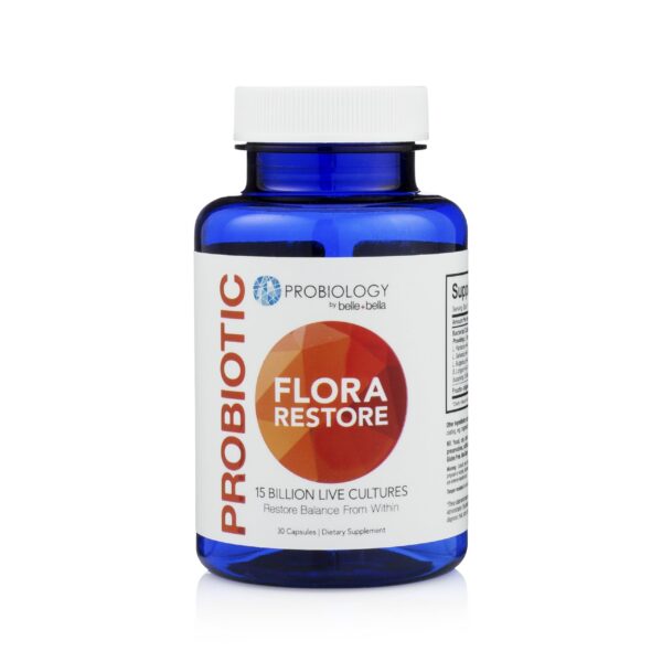 Version 1.0.0 Belle + Bella Flora Restore probiótico diario 15 mil millones cultivos