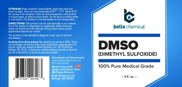 Etiqueta del producto DMSO Belle Chemical