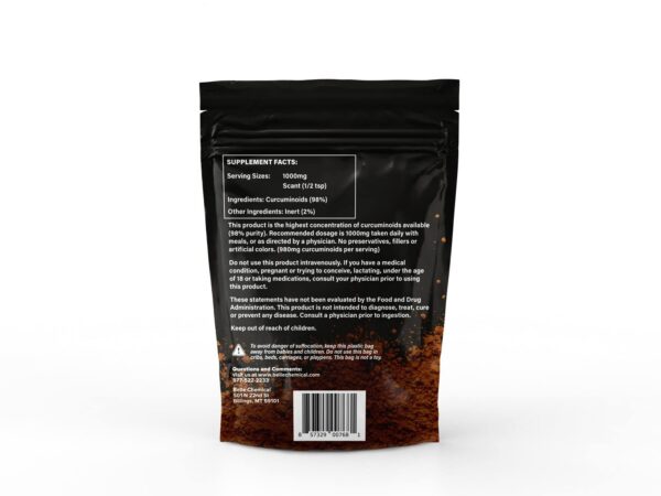 Belle Chemical polvo de cúrcuma antioxidante vegano presentación frontal