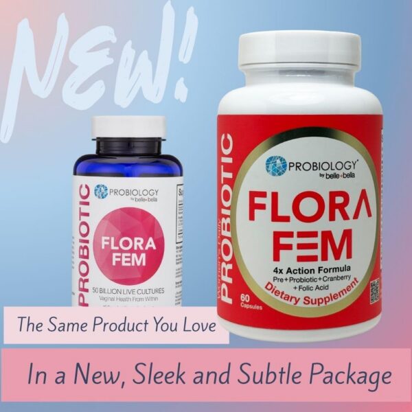 Frasco natural Belle+Bella probióticos para salud femenina