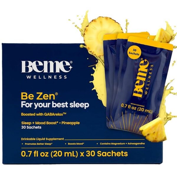 BeMe Be Zen bebida líquida relajante magnesio para dormir 30 sobres piña