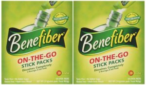 Benefiber suplemento de fibra paquete stick sin sabor 56 barras