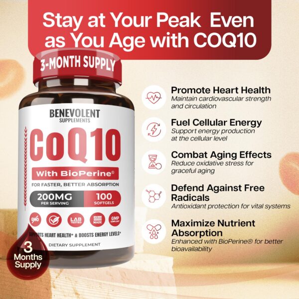 Etiqueta Benevolent CoQ10 Bioperine