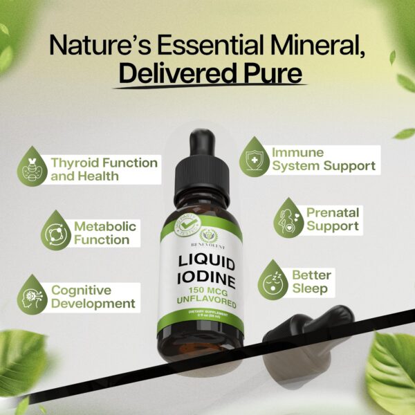 Etiqueta de gotitas de yodo Benevolent Nourishment