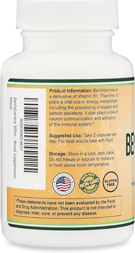 Benfotiamina Double Wood vista lateral botella