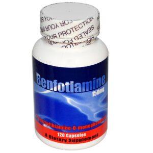 Benfotiamina suplemento vitamina B1 150mg 120 cápsulas Benfotiamine Inc