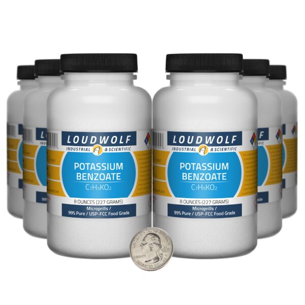 Frontal de envase de benzoato de potasio