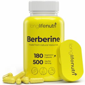 Berberina 500 mg HCl frasco y etiqueta