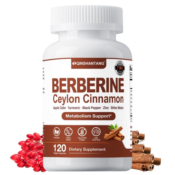 Botella de suplemento Berberina con Canela de Ceilán 7 en 1 QIN SHAN TANG