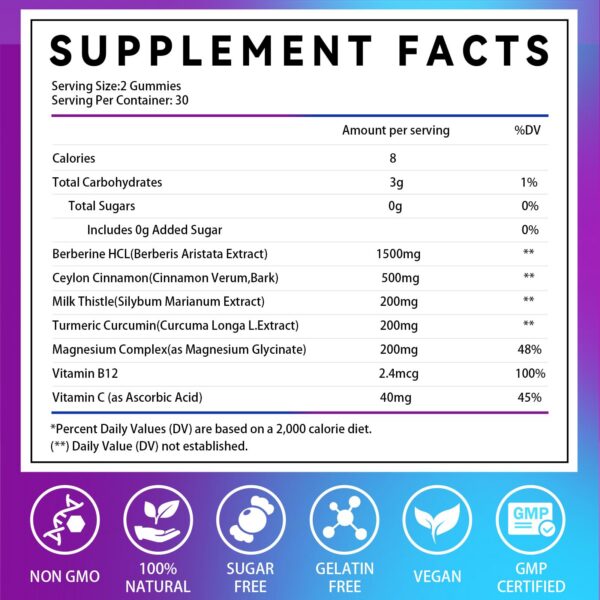 Gomas de berberina sabor frambuesa en frasco
