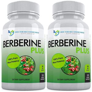 Frasco Berberine Plus 1200 mg con jalea real