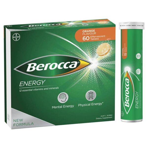 Version 1.0.0 Tabletas Berocca disolviéndose en agua
