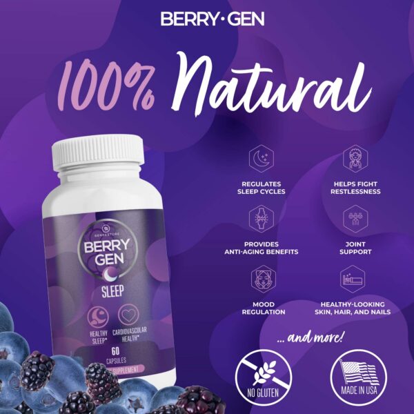 Caja de suplemento para dormir Berry Gen con melatonina
