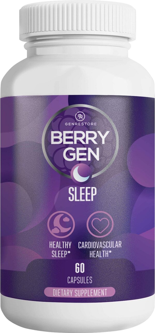 Berry Gen suplemento para dormir melatonina y vitamina B6 60 cápsulas