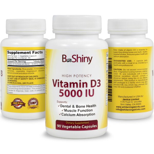 Version 1.0.0 BeShiny Vitamina D3 5000 IU etiqueta interna