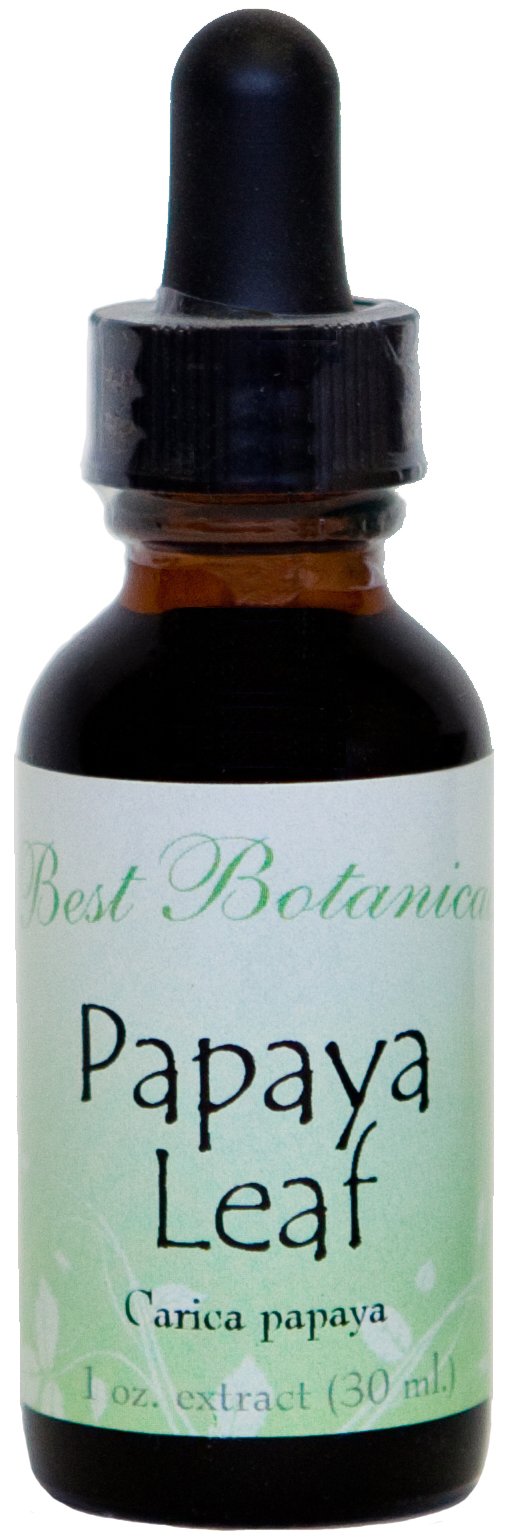 Version 1.0.0 Frente de etiqueta de Best Botanicals Papaya Leaf Extract
