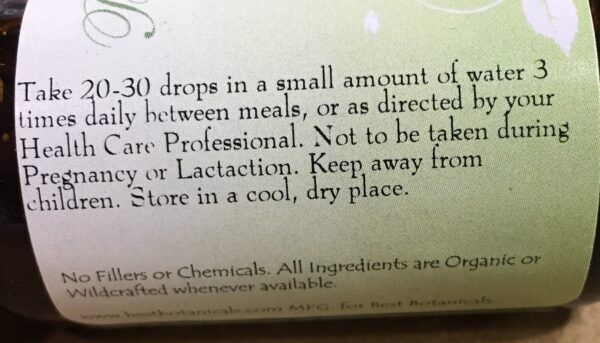 Version 1.0.0 Etiqueta del frasco Best Botanicals Papaya Extract