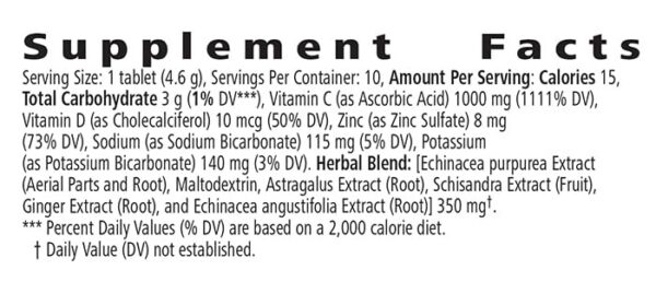 Suplemento Best Defense con vitamina C y zinc para sistema inmune