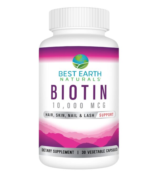 Best Earth Naturals Biotina 10000mcg suplemento para cabello