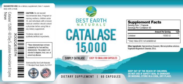 Version 1.0.0 Cápsulas catalasa de Best Earth Naturals