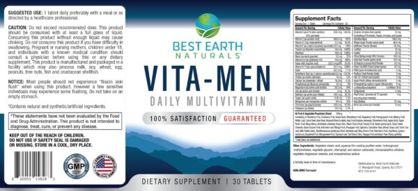 best earth naturals vita-men tabletas suplemento vitamínico