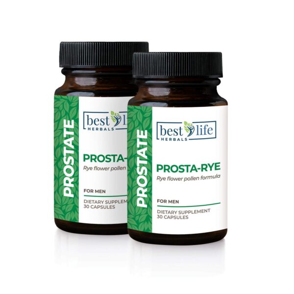 Botellas Best Life Herbals Prosta-Rye suplemento próstata 60 cápsulas
