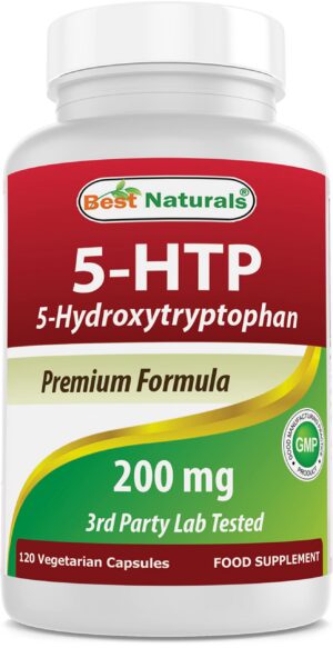 Version 1.0.0 Best Naturals 5-HTP caja y etiqueta