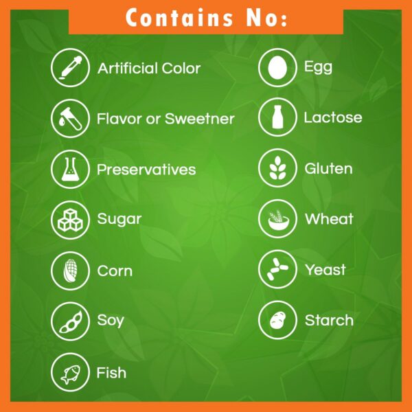 Tabla nutricional del suplemento