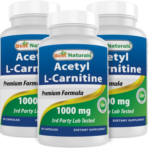 Version 1.0.0 Frontal de la botella Best Naturals Acetil L-Carnitina 1000 mg