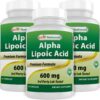 Frasco de Best Naturals ácido alfa-lipoico 600 mg