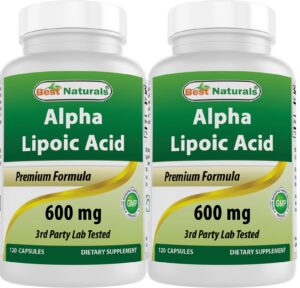 Frasco Best Naturals Ácido alfa-lipoico 600 mg