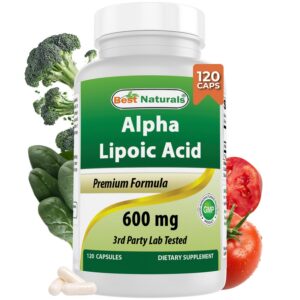 Frente de la etiqueta de Best Naturals ácido alfa-lipoico