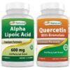 Frasco de Best Naturals Alpha Lipoic Acid 600 mg y quercetina