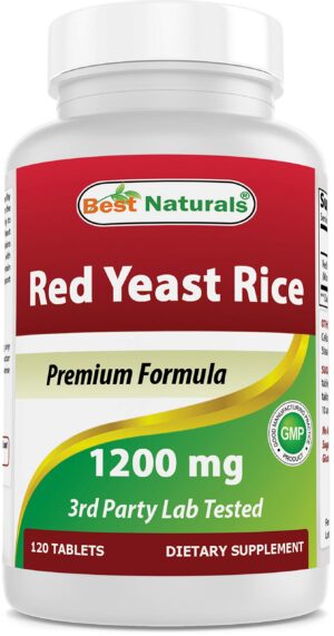 Best Naturals Arroz de Levadura Roja 1200mg frasco frontal