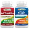 Frasco de arroz de levadura roja Best Naturals COQ10 niacina